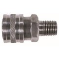 Midland Metal High Pressure Coupler, Straight Through, 14 Female Inlet, 14 Male Outlet, 6000 psi Pressure, 212 86030SS